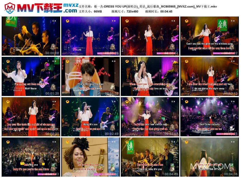 蔡一杰-DRESS YOU UP(演唱会)_英语_流行歌曲_MC805905